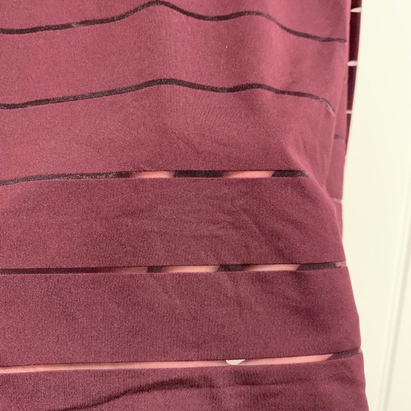 Athleta Tank in Burgundy with sheer stripes - Picture 2 of 4